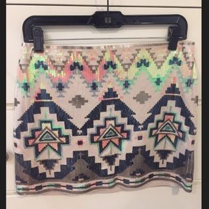 Express Sequin Mini Skirt